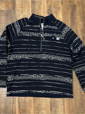 THE NORTH FACE PRINTED GORDON LYONS 1/4 ZIP NAVY KILIM STRIPE MEN'S XL EUC